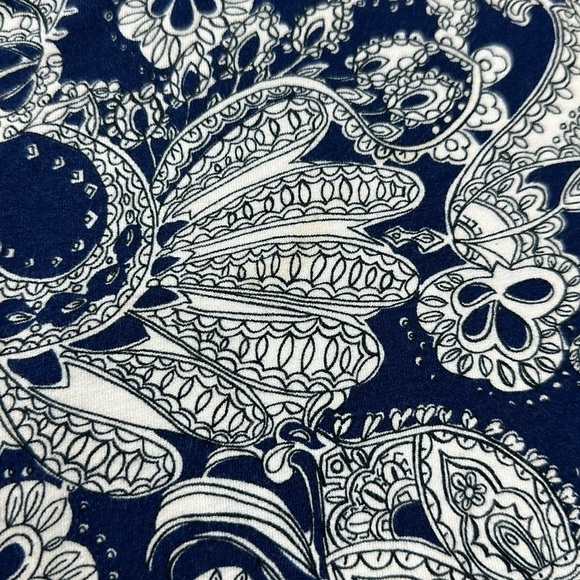 Talbots White Blue Paisley Print Maxi Skirt Medium Soft Knit Comfortable Pull On - Picture 8 of 9